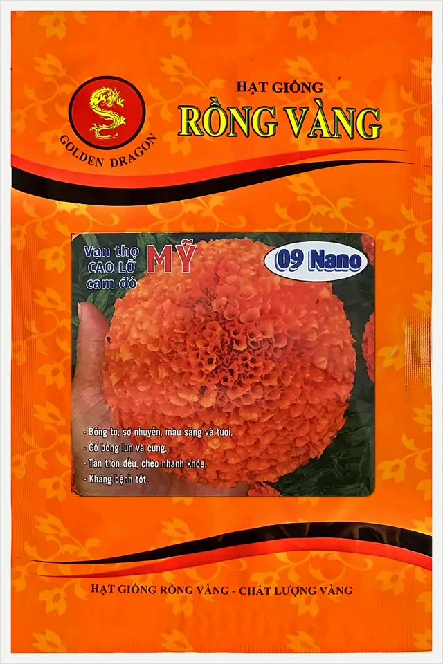 Bao bì Vạn Thọ Mỹ F1 Cao Lỡ Cam Đỏ 09 Nano