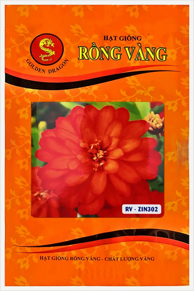 Bao bì Hoa Cúc Lá Nhám Màu Đỏ Lửa ZIN 302