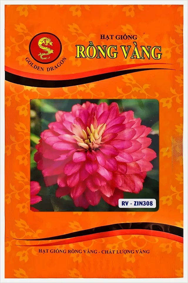 Bao bì Hoa Cúc Lá Nhám Màu Hồng Cam ZIN 308